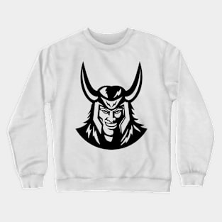 Head of Loki the Great Trickster God in Norse Mythology Mascot Black and White Retro Crewneck Sweatshirt